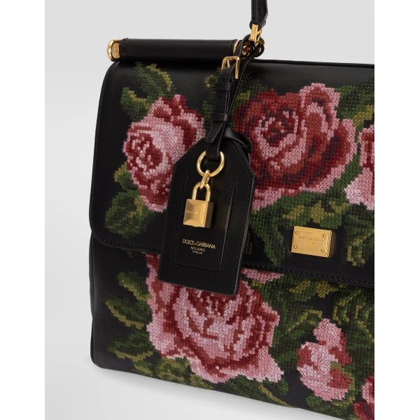 Maxi My Sicily handbag in fine stitch embroidery - Image 4