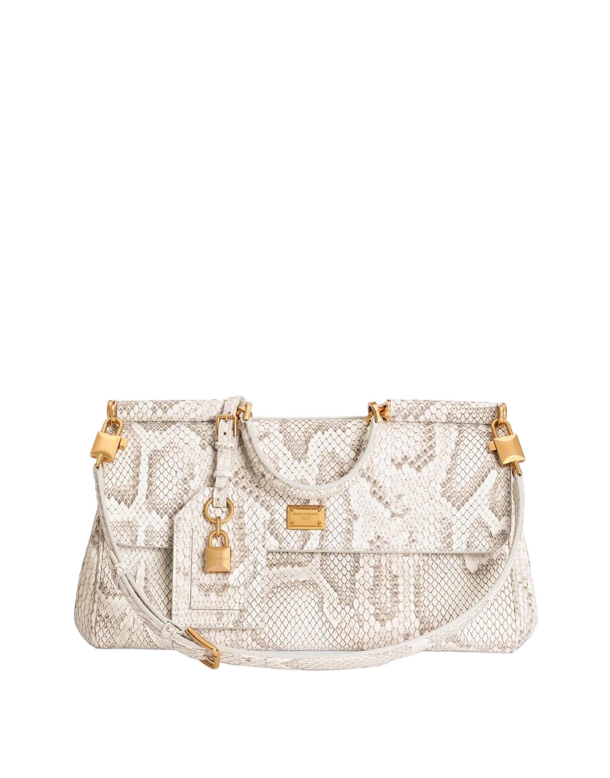 Dolce & Gabbana Medium My Sicily handbag in python in White | Buy Bags at Luxury Shoes Dolce & Gabbana Medium My Sicily handbag in python