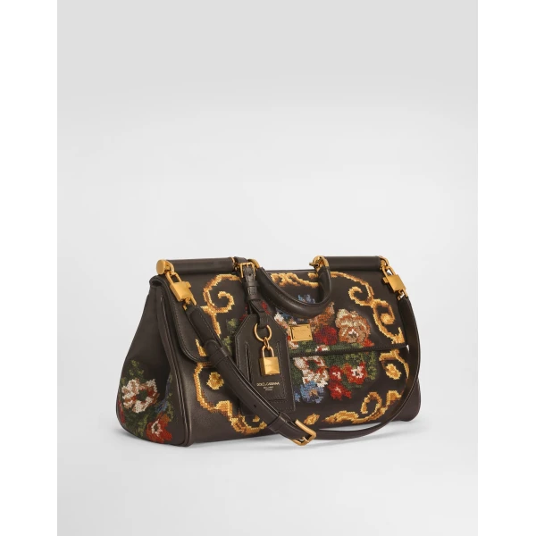 Medium My Sicily handbag with fine stitch embroidery - Image 4