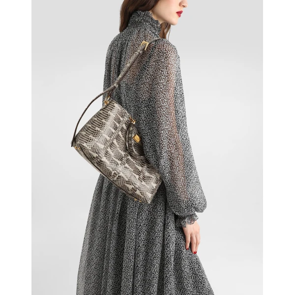 Medium Vittoria shoulder and crossbody bag in elaphe - Image 2