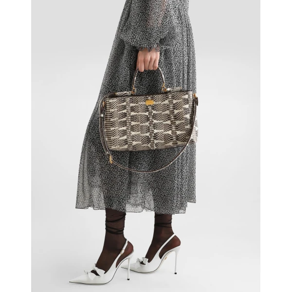 Medium Vittoria shoulder and crossbody bag in elaphe - Image 3