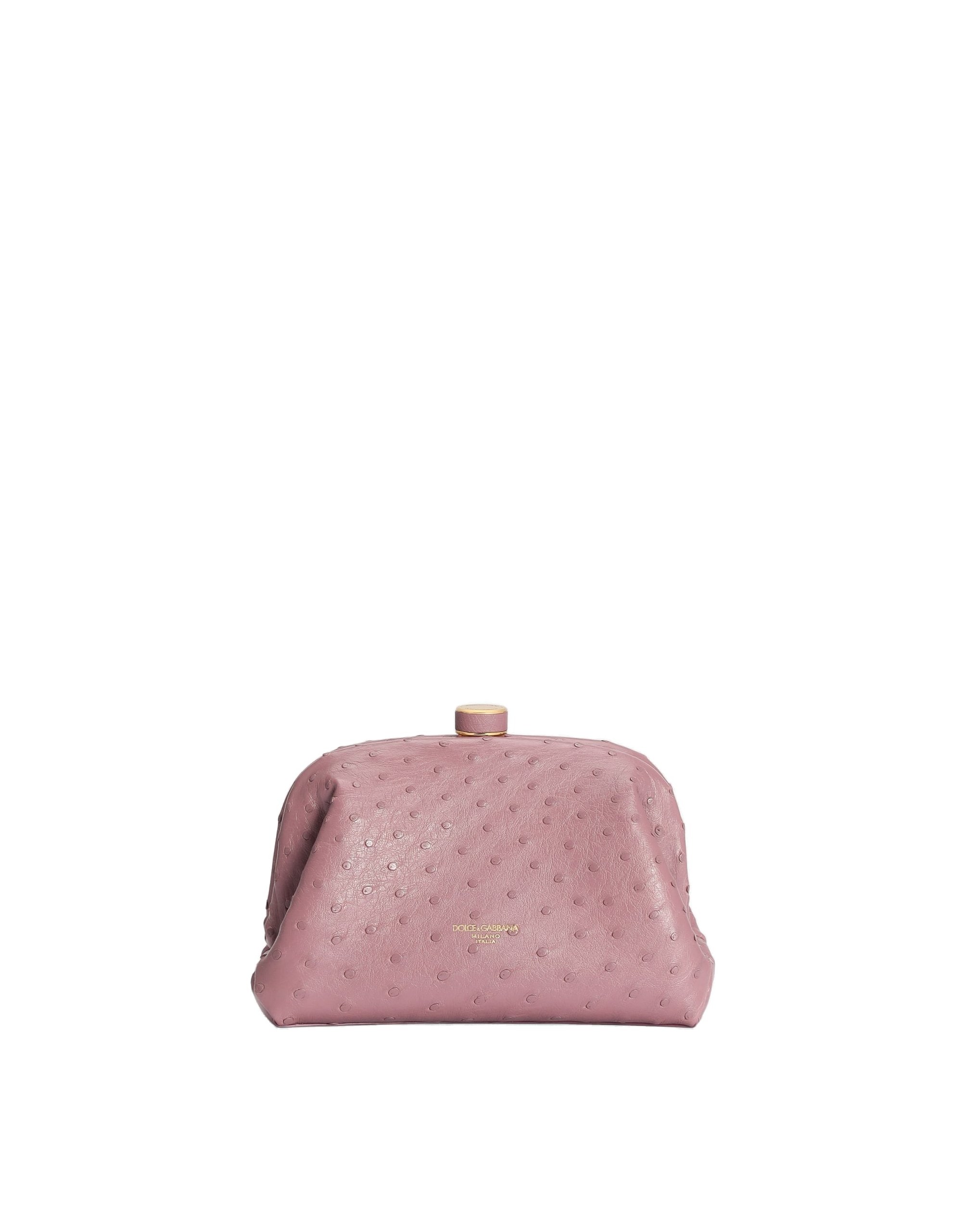 Dolce & Gabbana Mini Grandma ostrich leather handbag in Pink | Buy Bags at Luxury Shoes Dolce & Gabbana Mini Grandma ostrich leather handbag