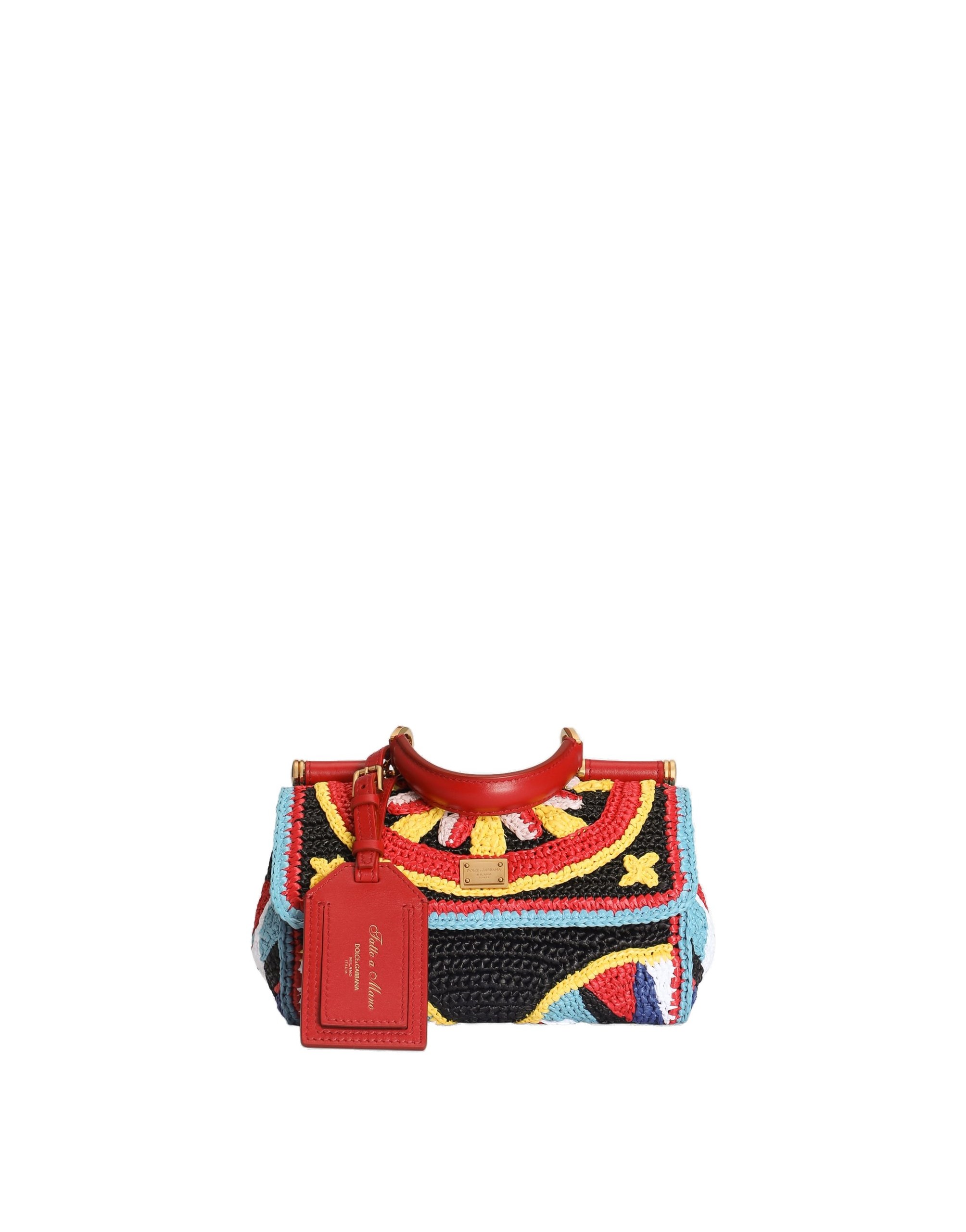 Dolce & Gabbana Mini My Sicily handbag in raffia in Multicolour | Buy Bags at Luxury Shoes Dolce & Gabbana Mini My Sicily handbag in raffia