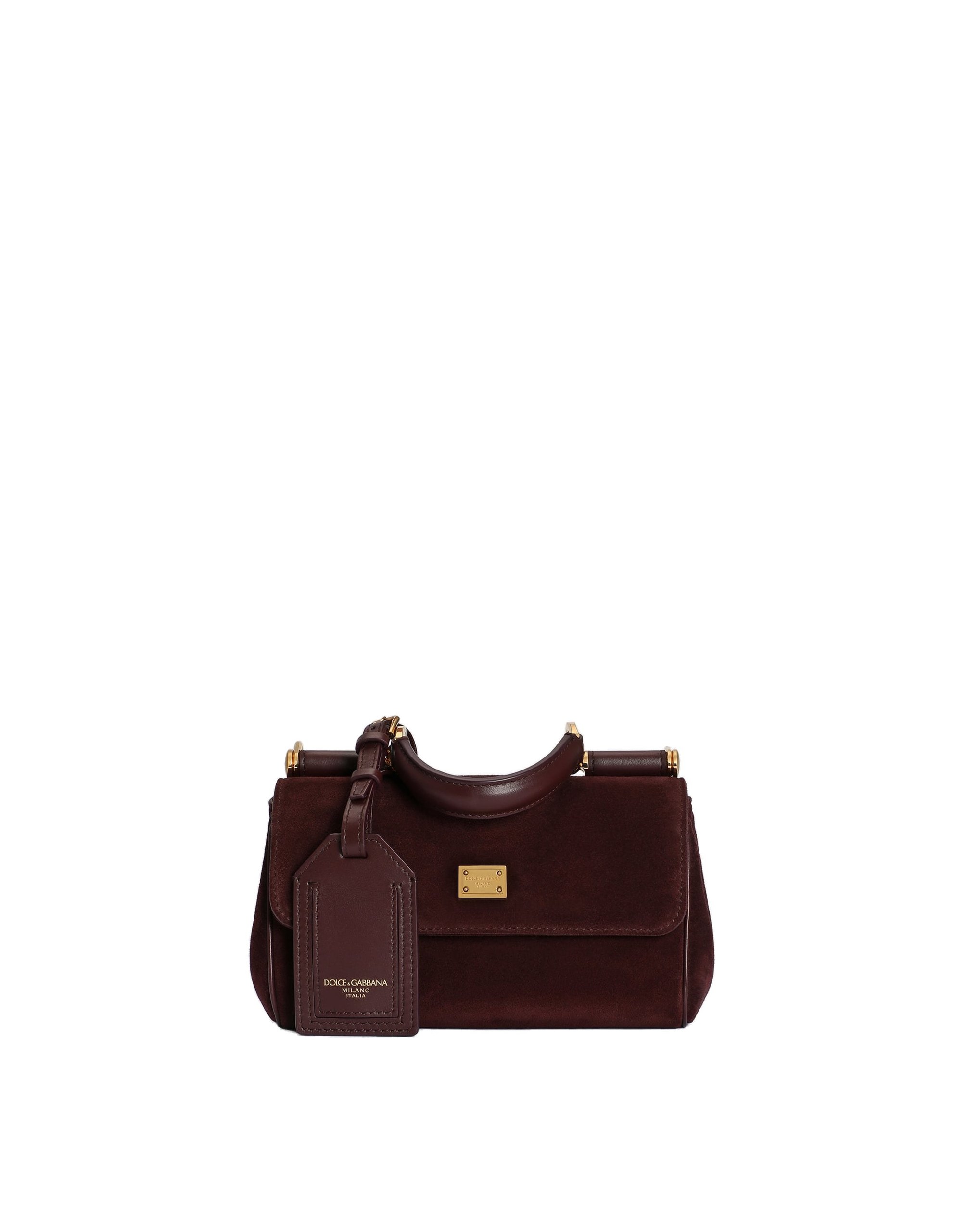 Dolce & Gabbana Mini My Sicily handbag in split leather in Bordeaux | Buy Bags at Luxury Shoes Dolce & Gabbana Mini My Sicily handbag in split leather