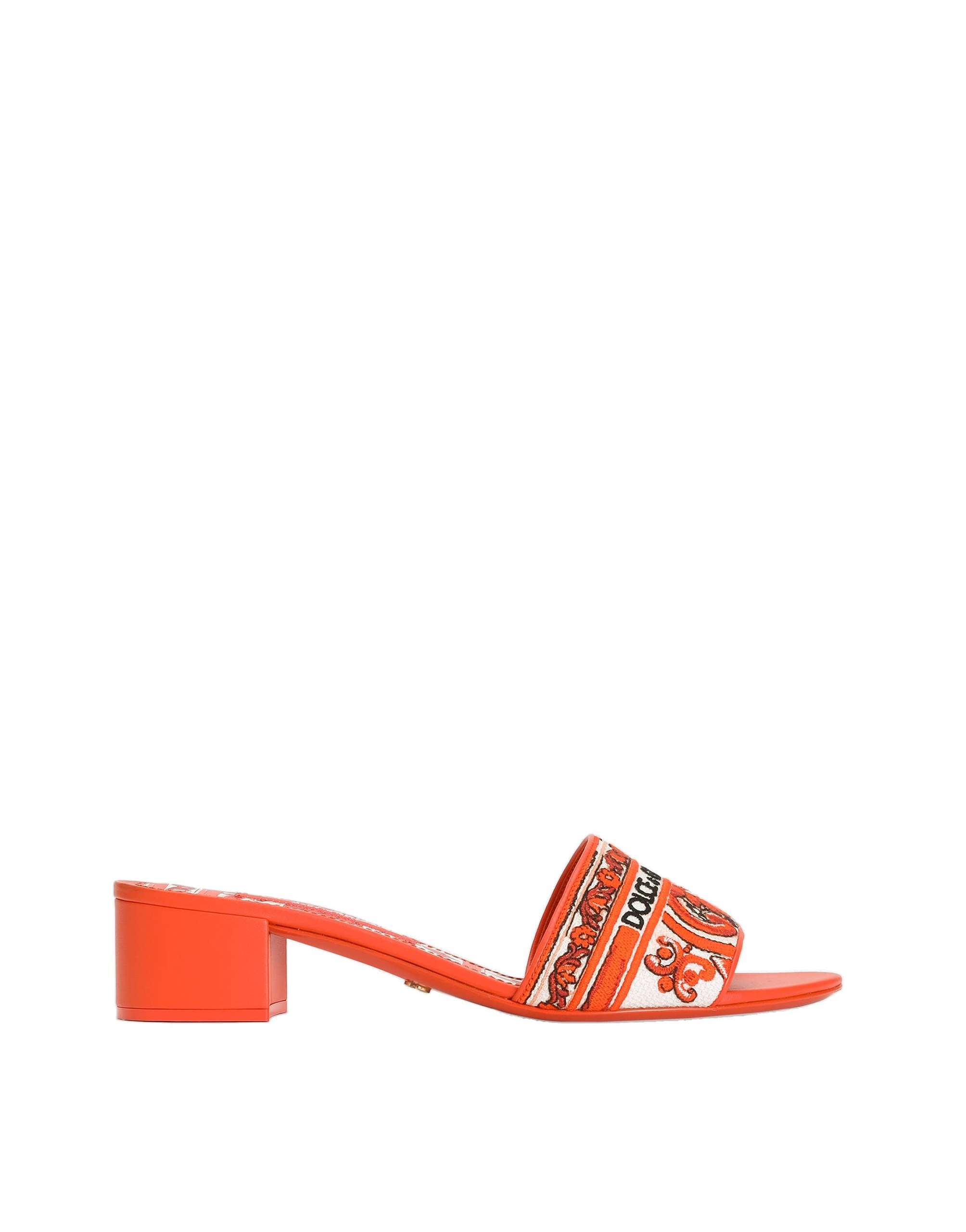 Dolce & Gabbana Mules with majolica embroidery in Multicolour | Buy Shoes at Luxury Shoes Dolce & Gabbana Mules with majolica embroidery