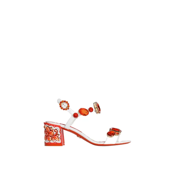 Dolce & Gabbana Patent leather sandals with embroidery
