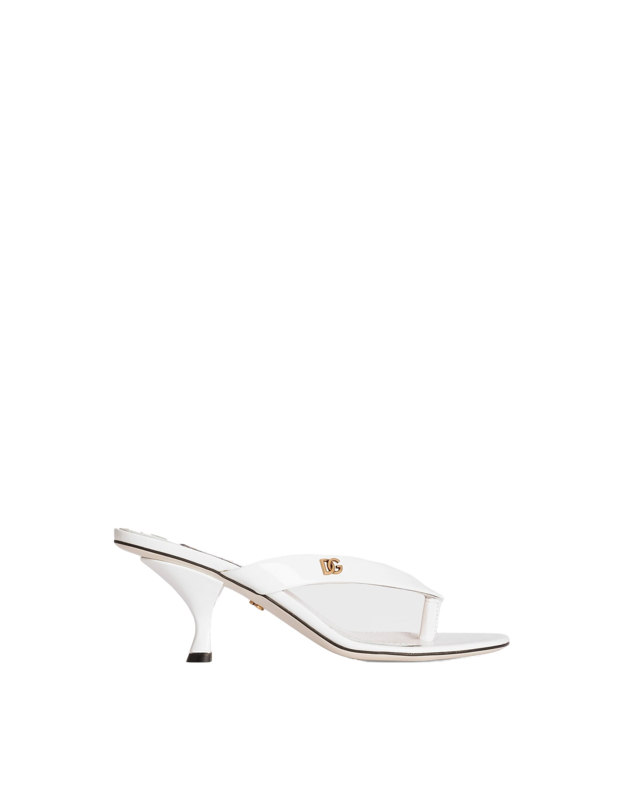 Dolce & Gabbana Patent leather thong sandal in White | Buy Shoes at Luxury Shoes Dolce & Gabbana Patent leather thong sandal