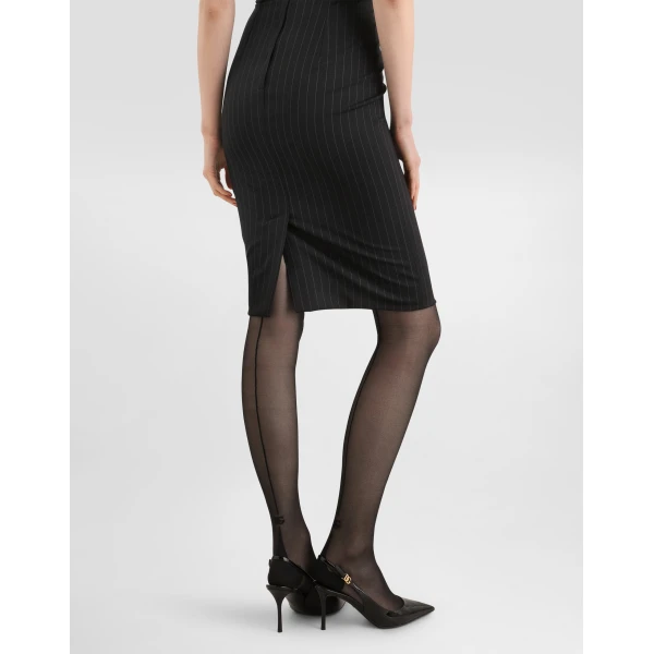 Pinstripe wool dress - Image 5