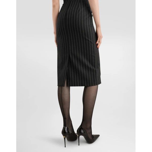 Pinstripe wool dress - Image 5