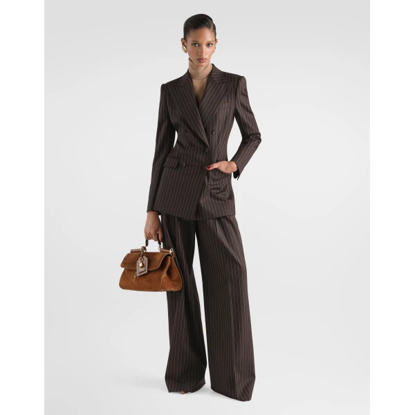 Pinstripe wool trousers - Image 2