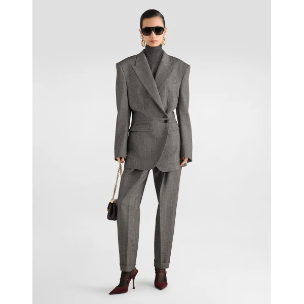 Pinstripe wool trousers - Image 2