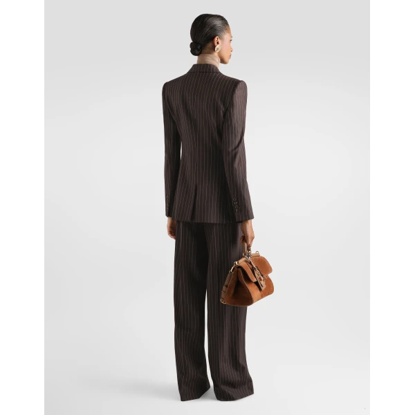 Pinstripe wool trousers - Image 3