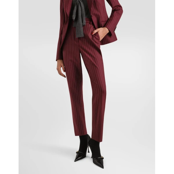 Pinstripe wool trousers - Image 4