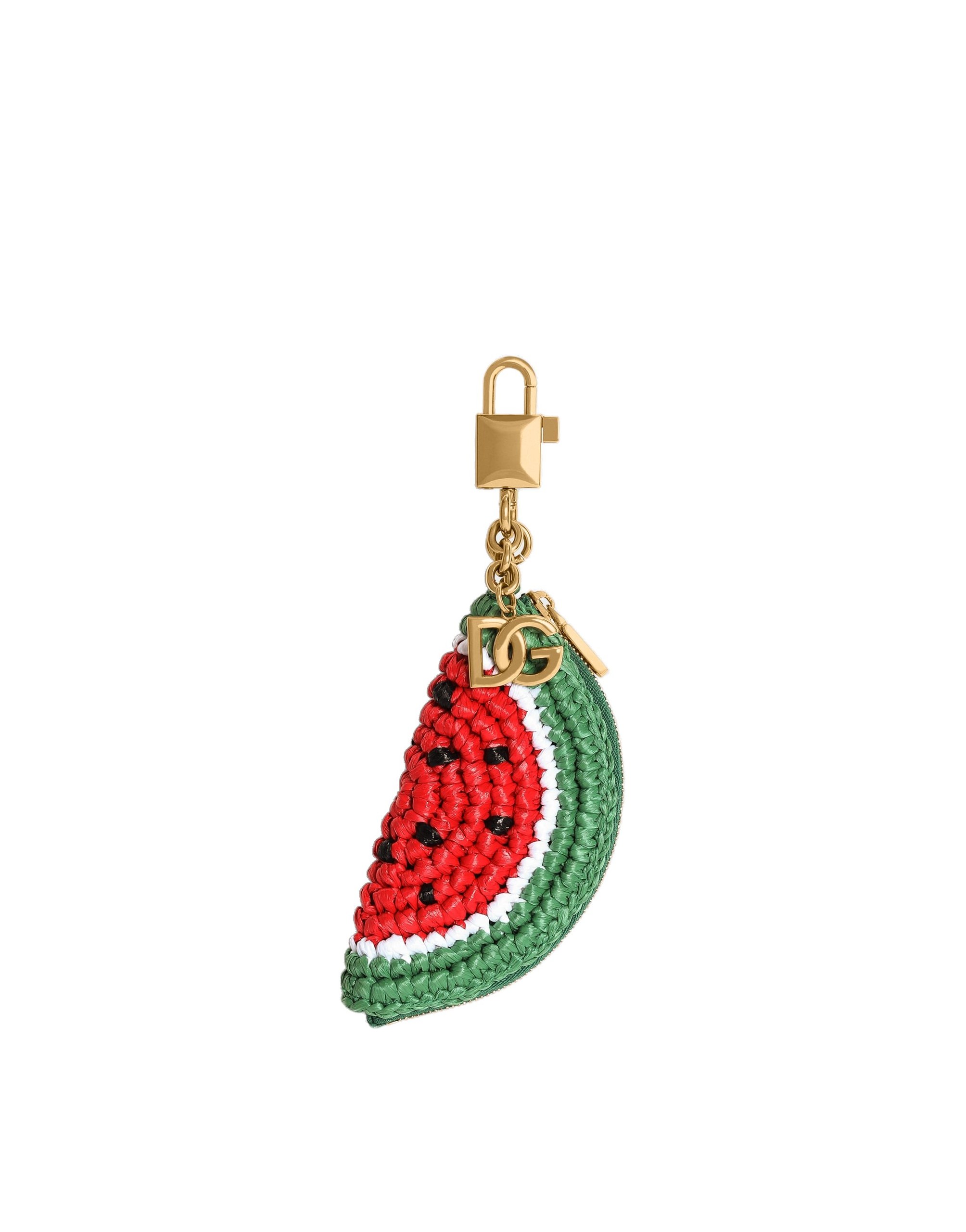 Dolce & Gabbana Raffia charm key ring in Multicolour | Buy Bags at Luxury Shoes Dolce & Gabbana Raffia charm key ring