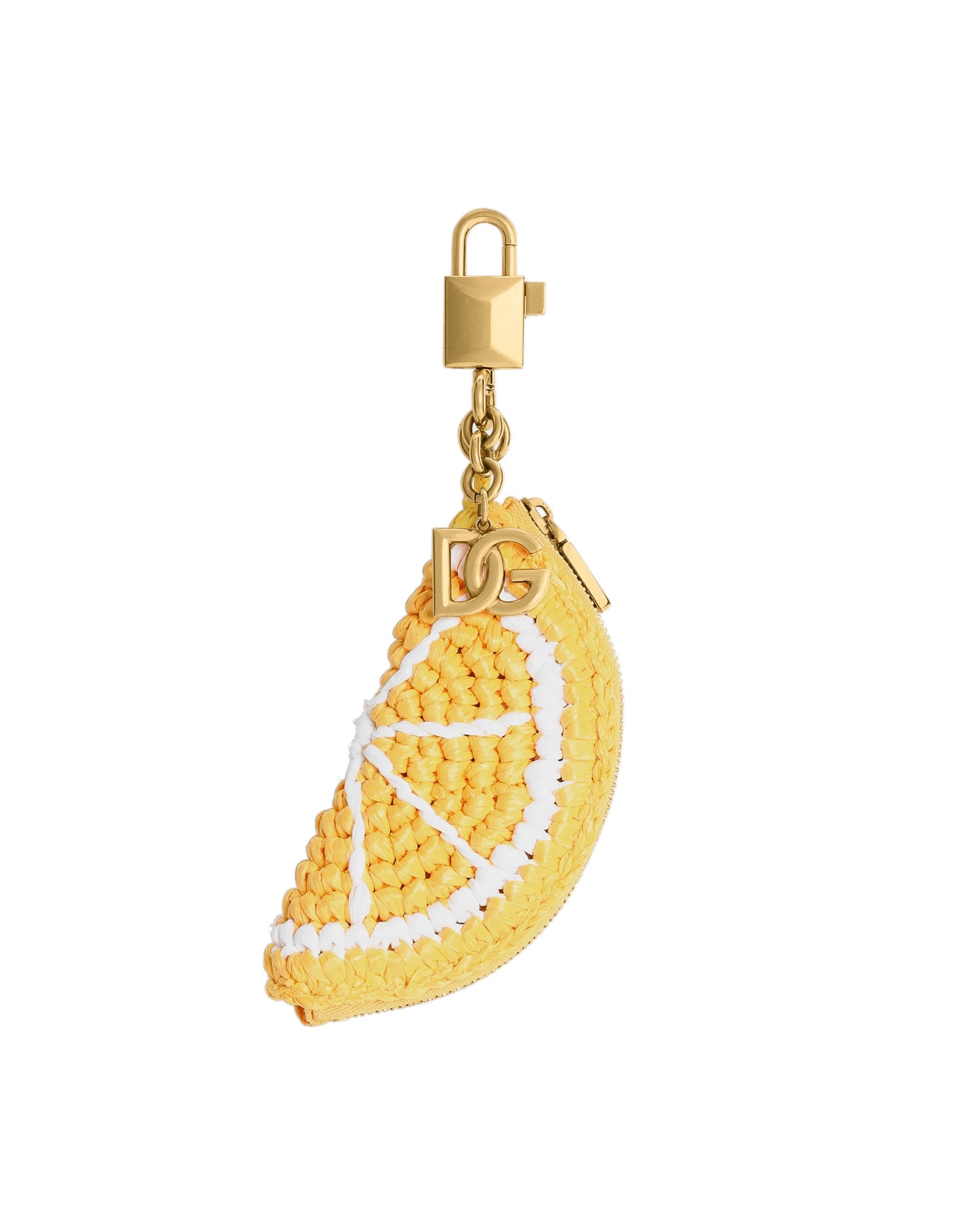 Dolce & Gabbana Raffia charm key ring in Yellow | Buy Bags at Luxury Shoes Dolce & Gabbana Raffia charm key ring