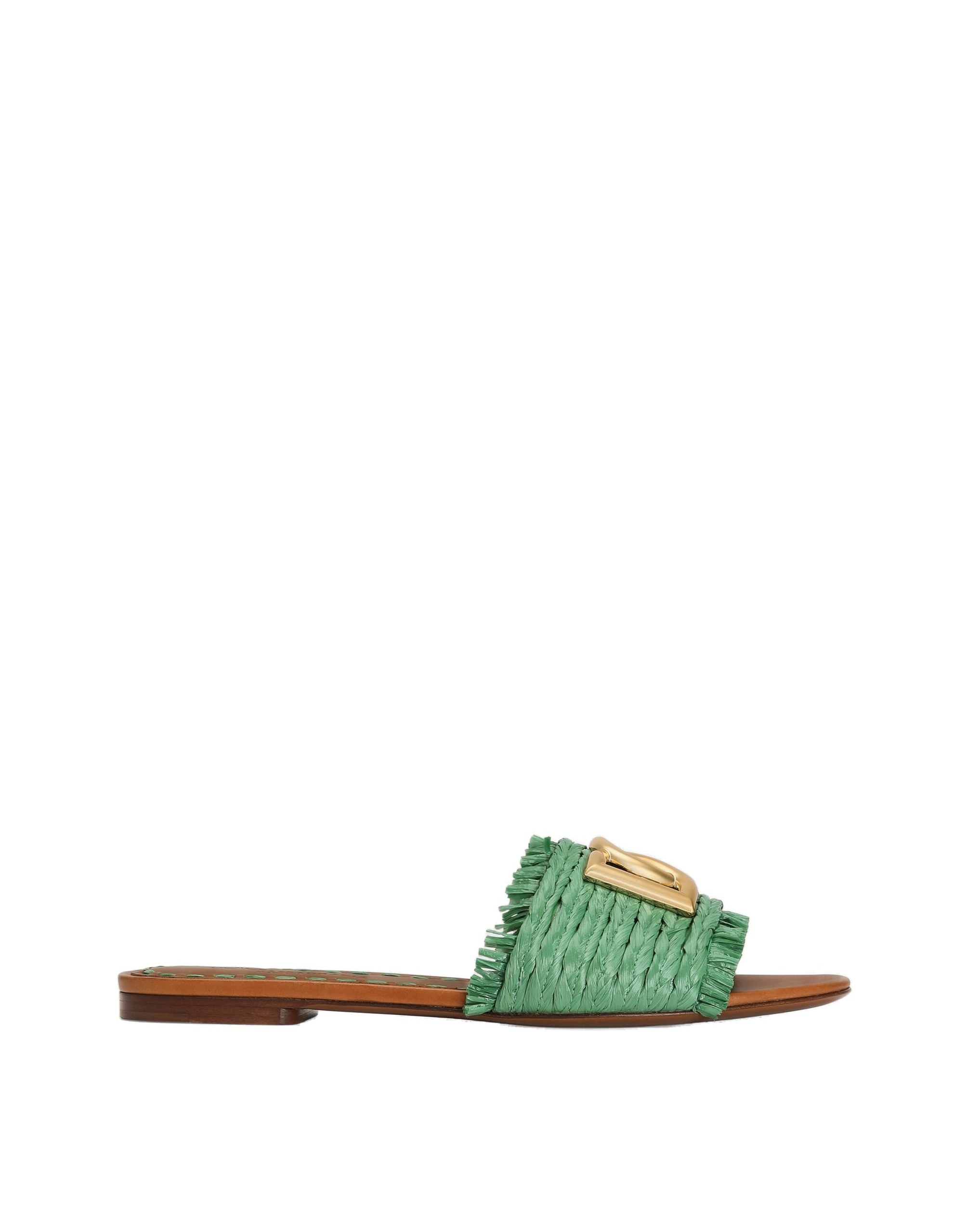 Dolce & Gabbana Raffia slippers in Multicolour | Buy Shoes at Luxury Shoes Dolce & Gabbana Raffia slippers