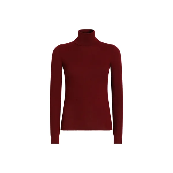 Ribbed cashmere turtleneck pullover