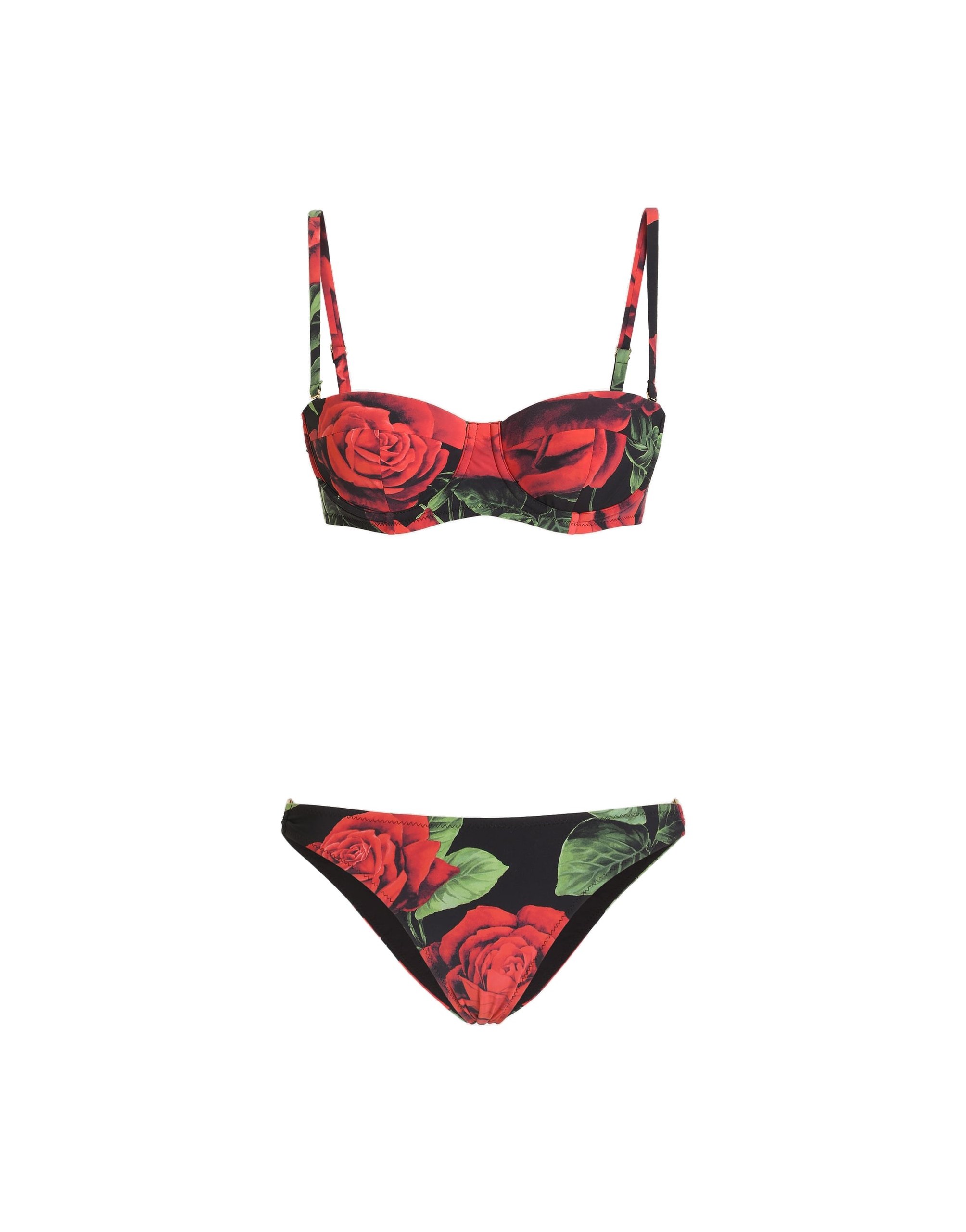 Dolce & Gabbana Rose-print balconette bikini | Beachwear | Luxury Shoes Dolce & Gabbana Rose-print balconette bikini