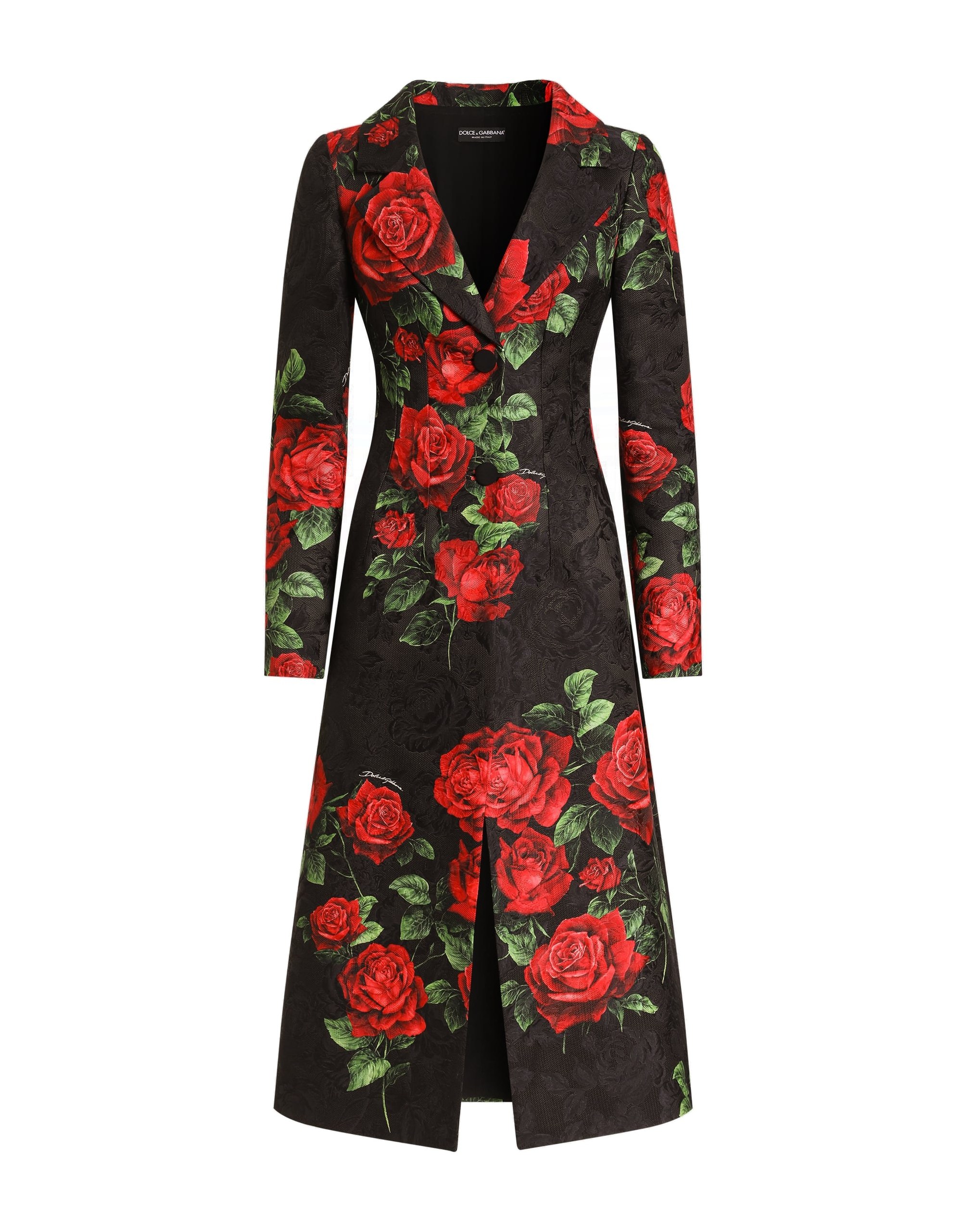 Dolce & Gabbana Rose-print brocade coat | Coats | Luxury Shoes Dolce & Gabbana Rose-print brocade coat