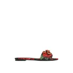 Dolce & Gabbana Rose-print brocade flat slides