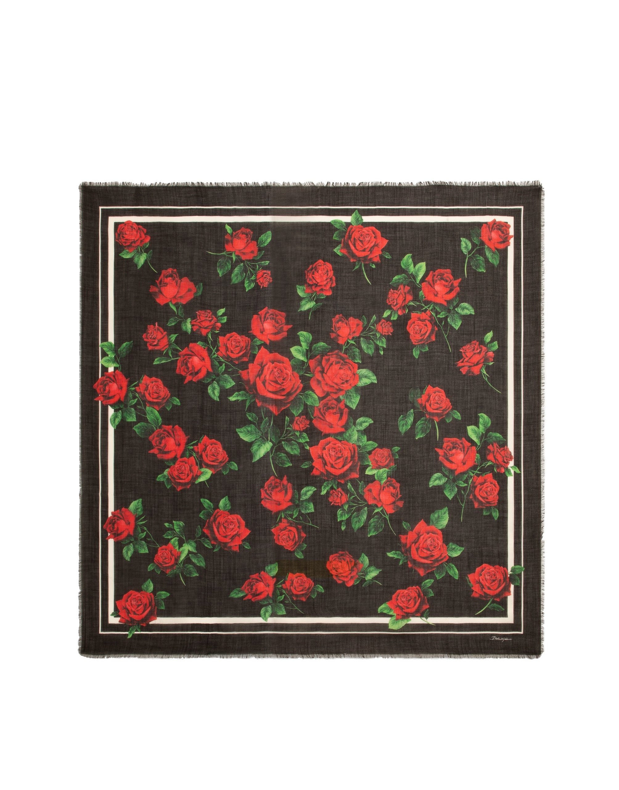 Dolce & Gabbana Rose-print cotton stole in Print | Buy Accessories at Luxury Shoes Dolce & Gabbana Rose-print cotton stole