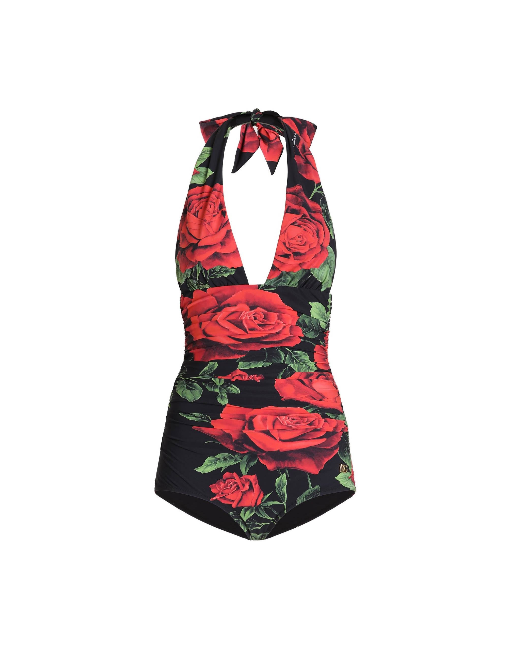 Dolce & Gabbana Rose-print one-piece swimsuit | Beachwear | Luxury Shoes Dolce & Gabbana Rose-print one-piece swimsuit