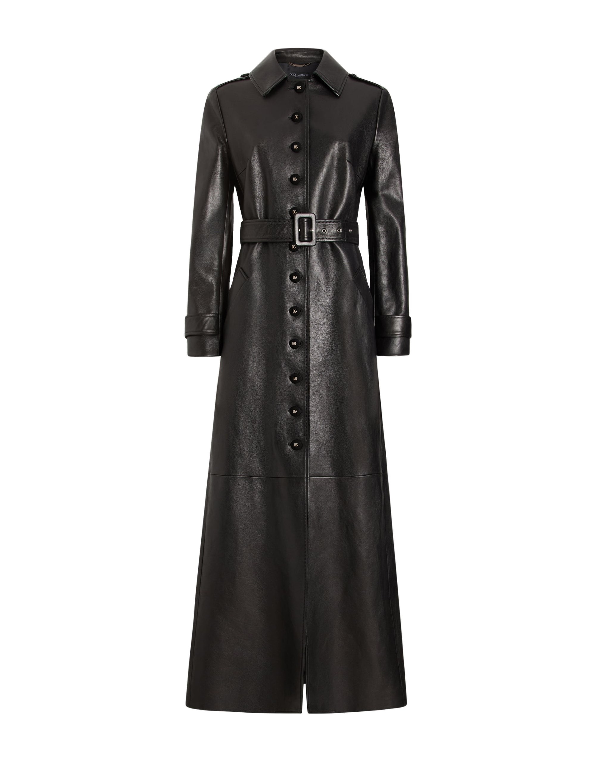Dolce & Gabbana Single-breasted leather coat | Coats | Luxury Shoes Dolce & Gabbana Single-breasted leather coat