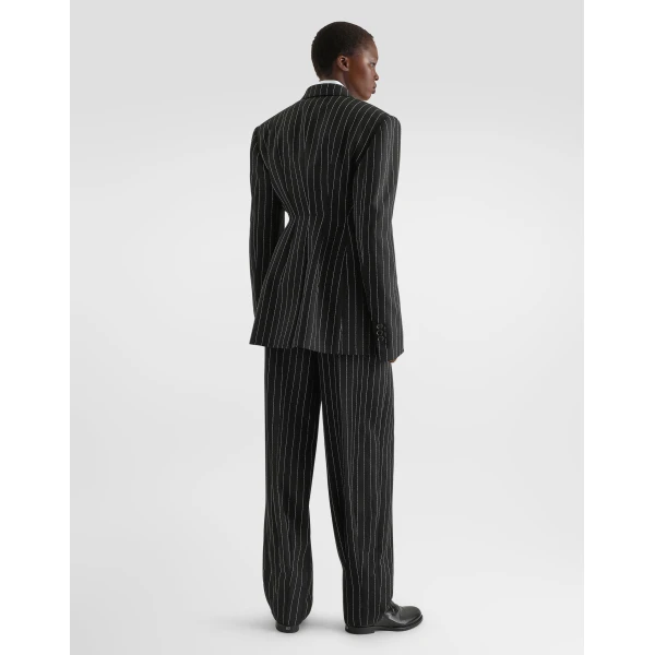 Single-breasted pinstripe virgin wool jacket - Image 3