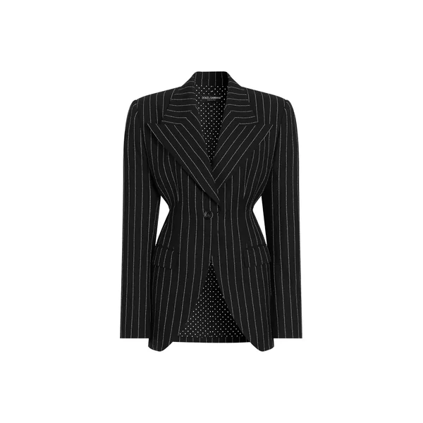 Single-breasted pinstripe virgin wool jacket