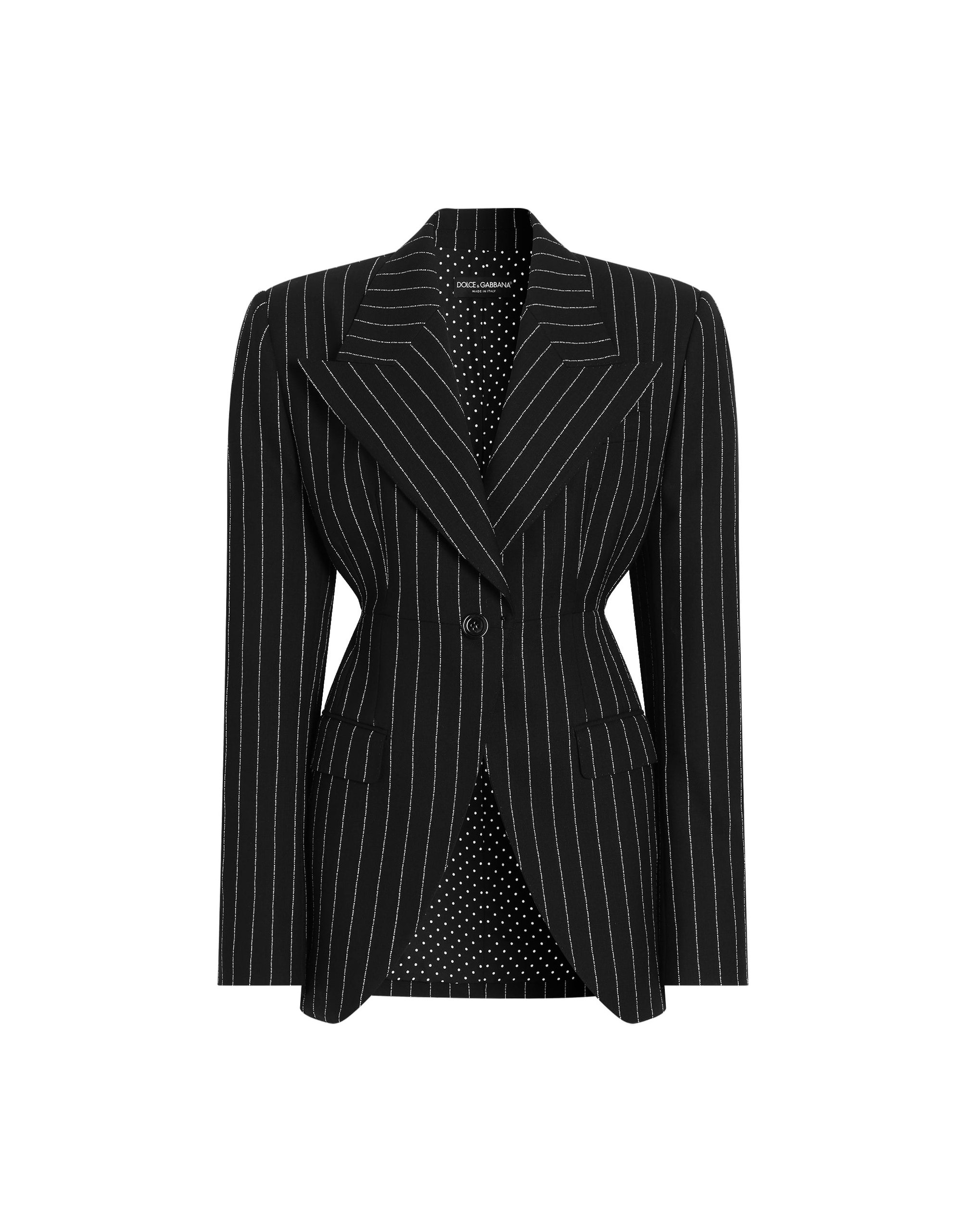 Dolce & Gabbana Single-breasted pinstripe virgin wool jacket | Jackets | Luxury Shoes Dolce & Gabbana Single-breasted pinstripe virgin wool jacket