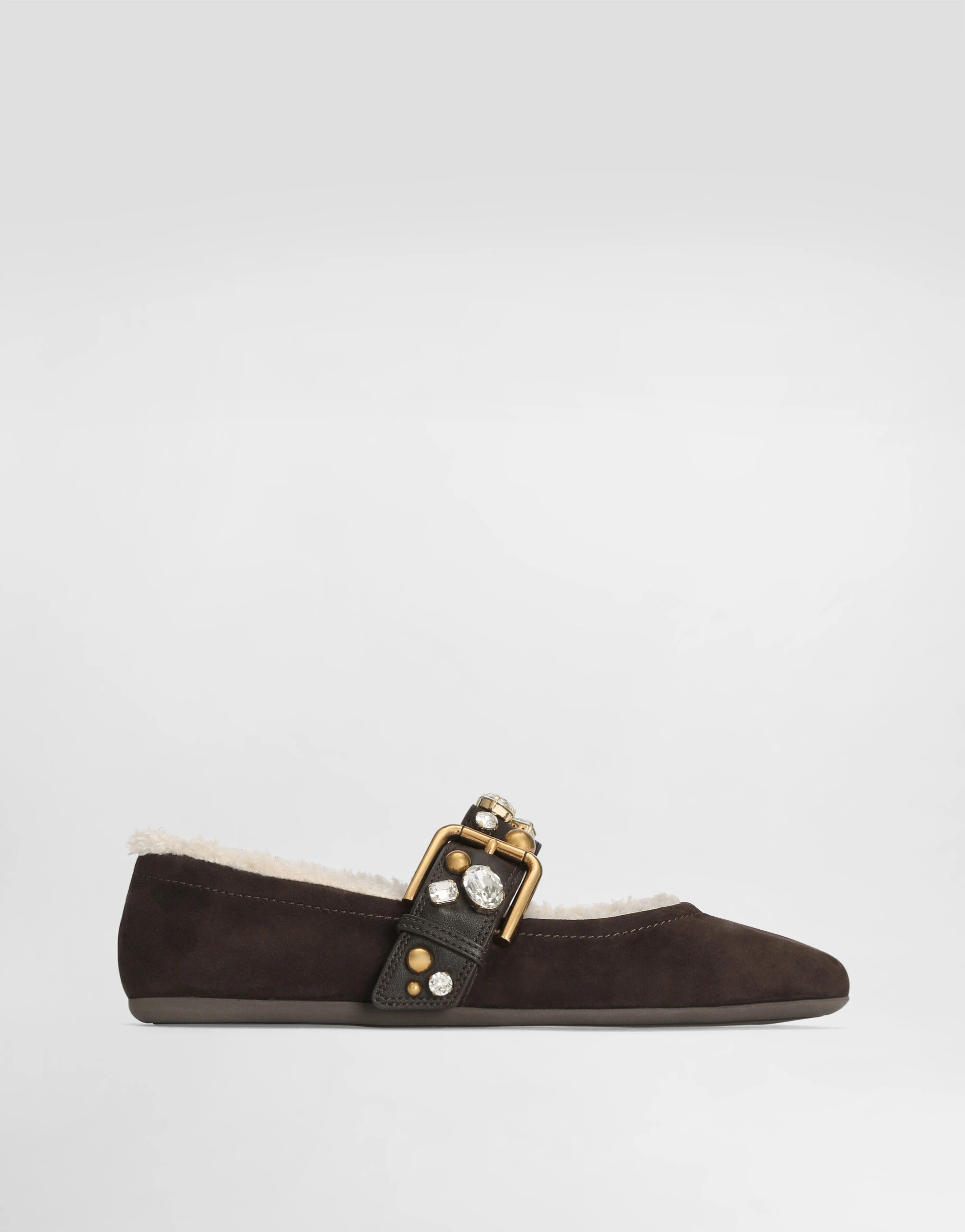 Dolce & Gabbana Suede ballet flats with embroidery in Multicolour | Buy Shoes at Luxury Shoes Dolce & Gabbana Suede ballet flats with embroidery