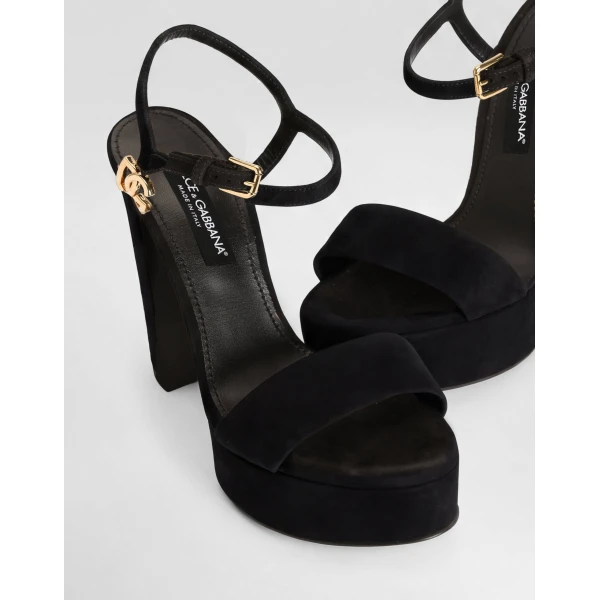 Suede platform sandals - Image 4