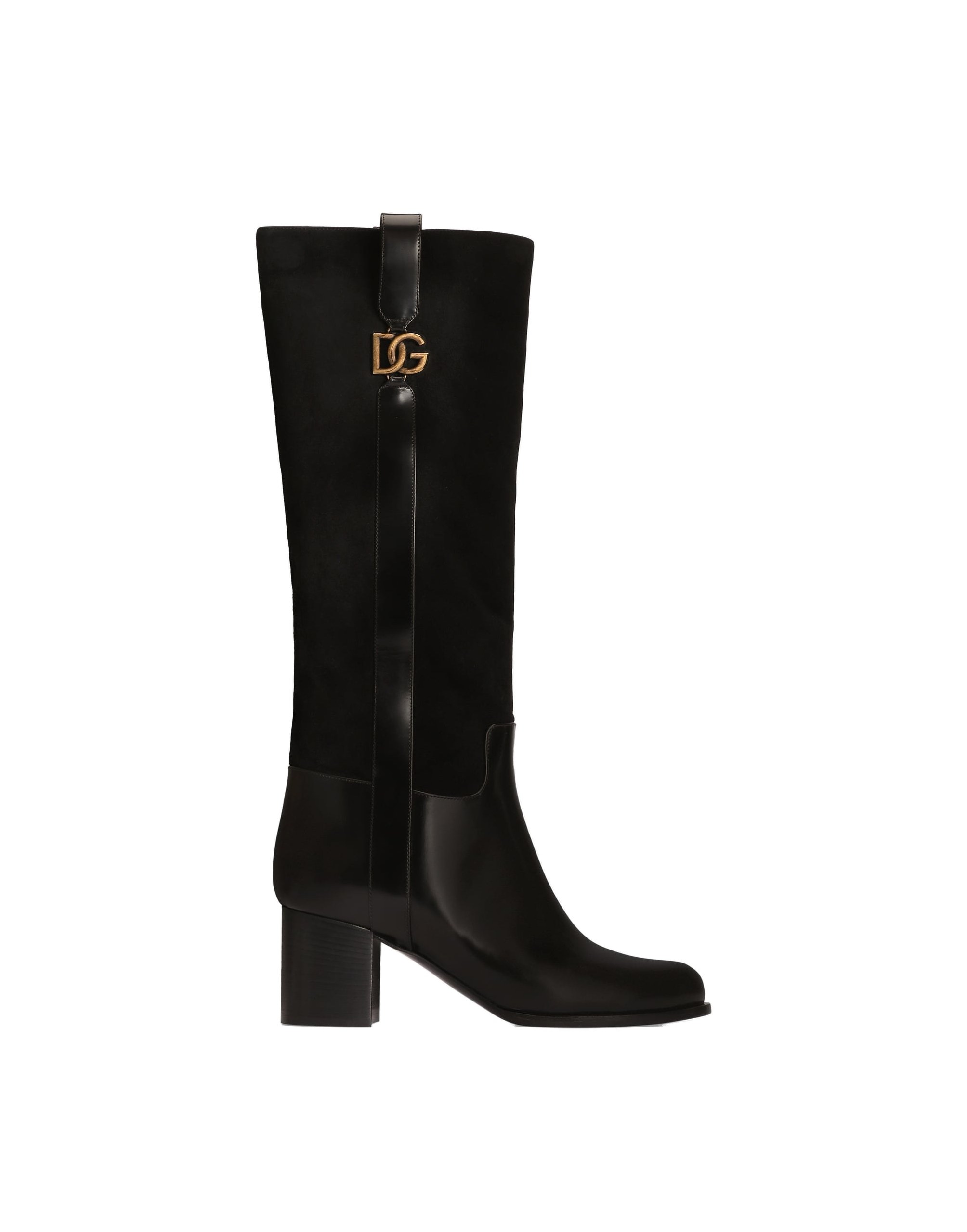 Dolce & Gabbana Suede riding boots in Black | Buy Shoes at Luxury Shoes Dolce & Gabbana Suede riding boots