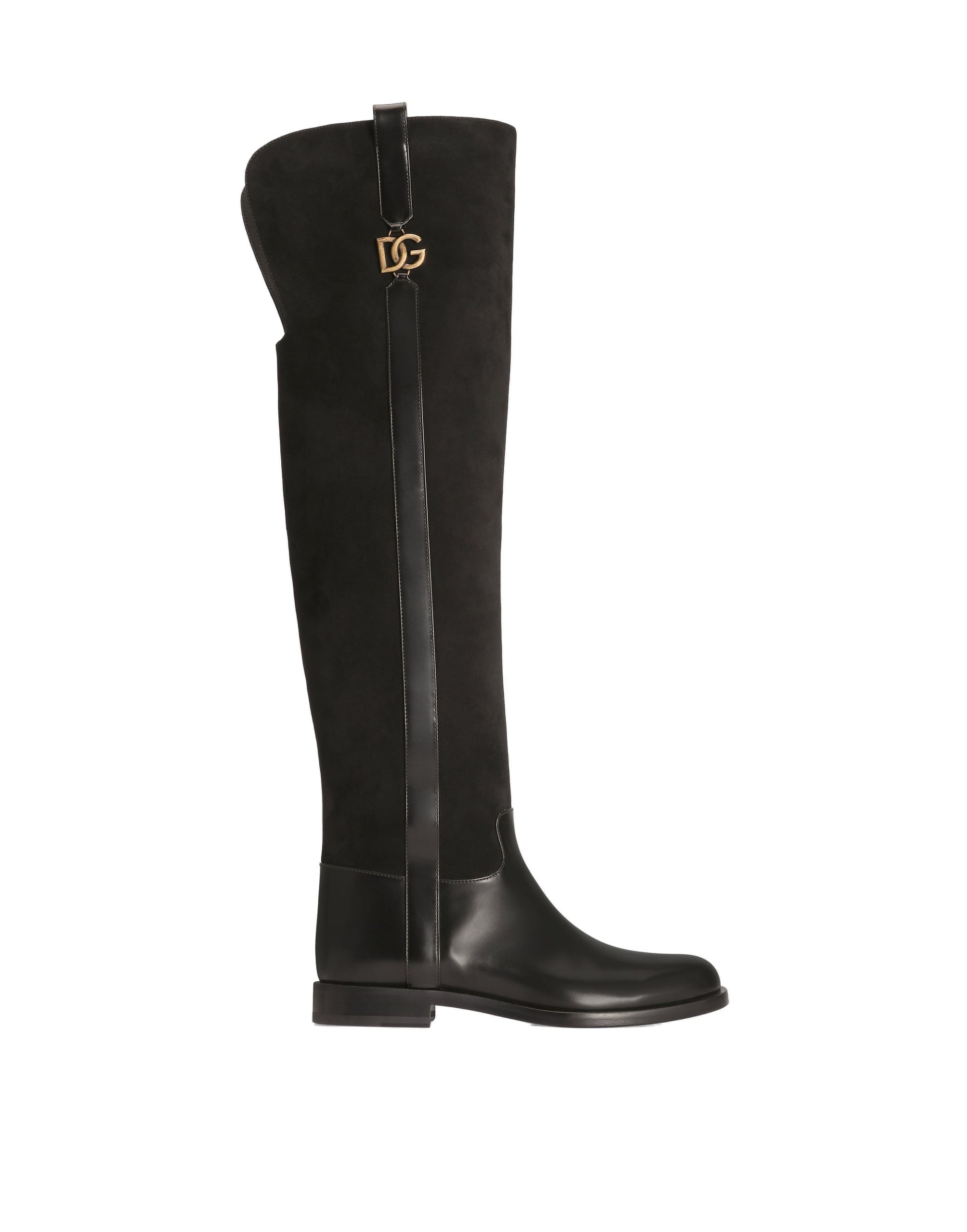 Dolce & Gabbana Suede riding boots in Black | Buy Shoes at Luxury Shoes Dolce & Gabbana Suede riding boots