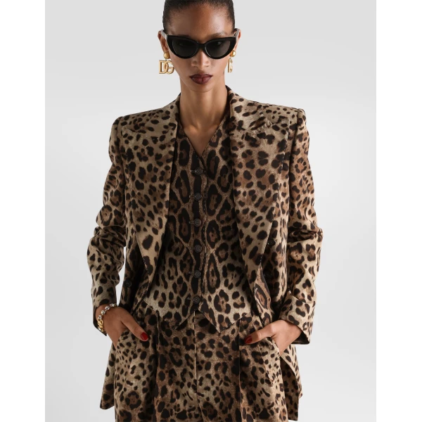 Turlington leo-print wool double-breasted jacket - Image 4