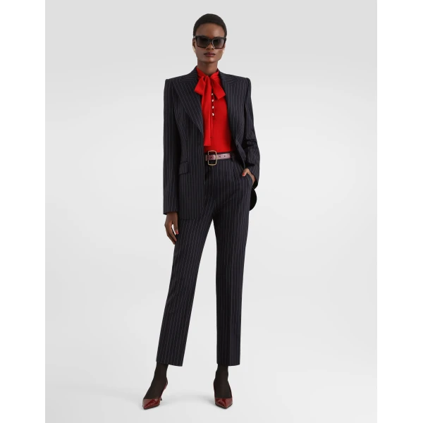 Turlington single-breasted jacket in pinstripe wool - Image 2