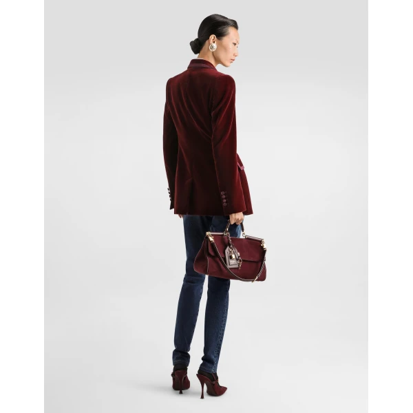 Turlington single-breasted jacket in velvet - Image 3