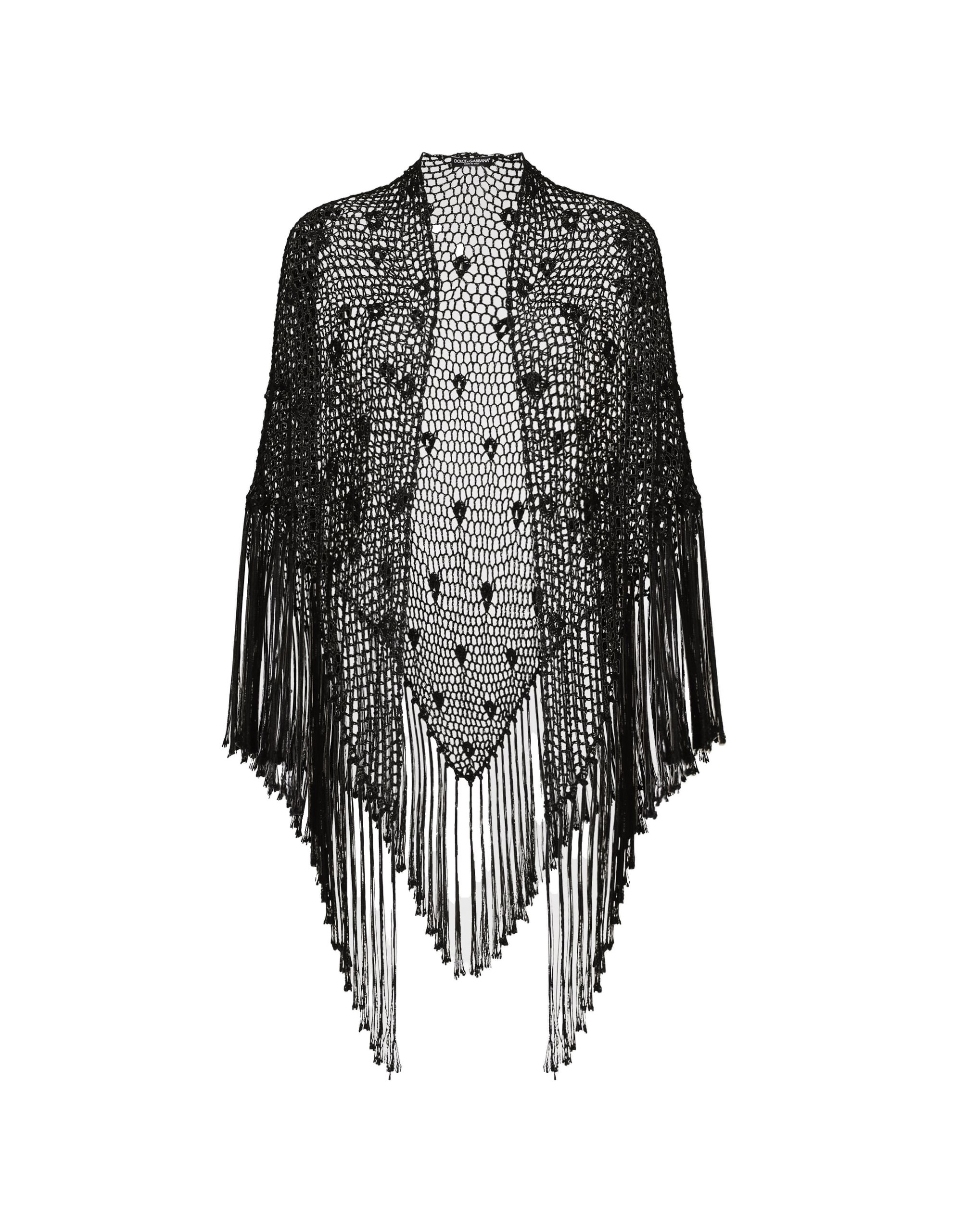 Dolce & Gabbana Viscose crochet shawl in Black | Buy Accessories at Luxury Shoes Dolce & Gabbana Viscose crochet shawl