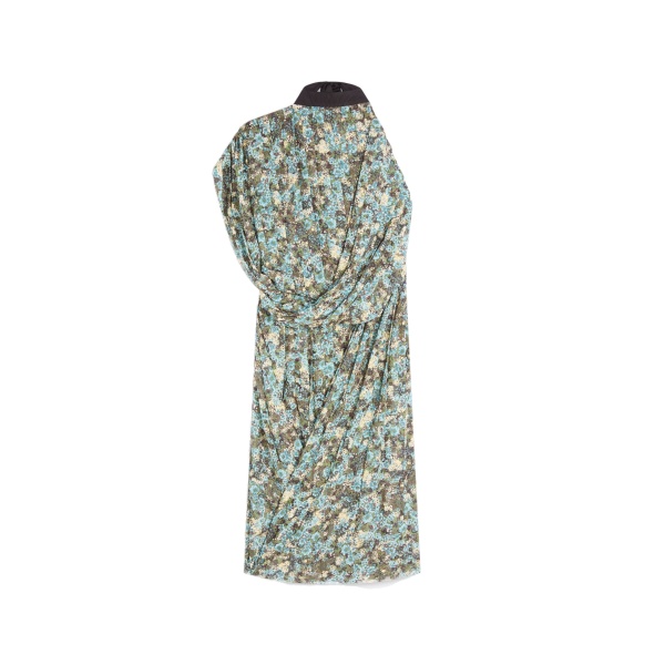 Dries Van Noten Asymmetrical pleated dress in Sky | Dresses | Luxury Shoes 