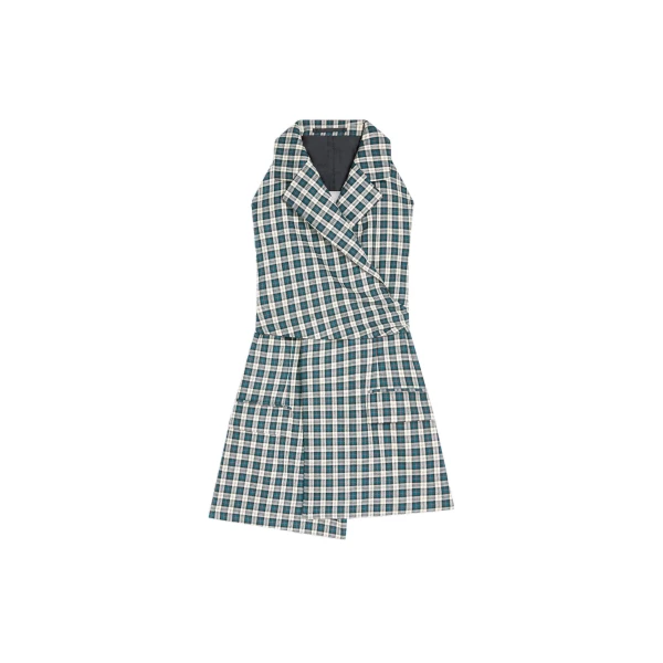 Dries Van Noten Backless cotton flannel top in Petrol | Tops | Luxury Shoes 
