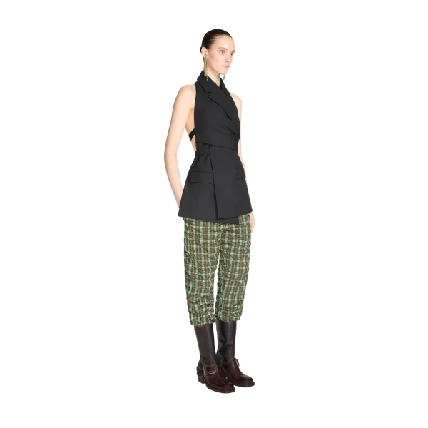 Backless wool twill top in Black - Image 3
