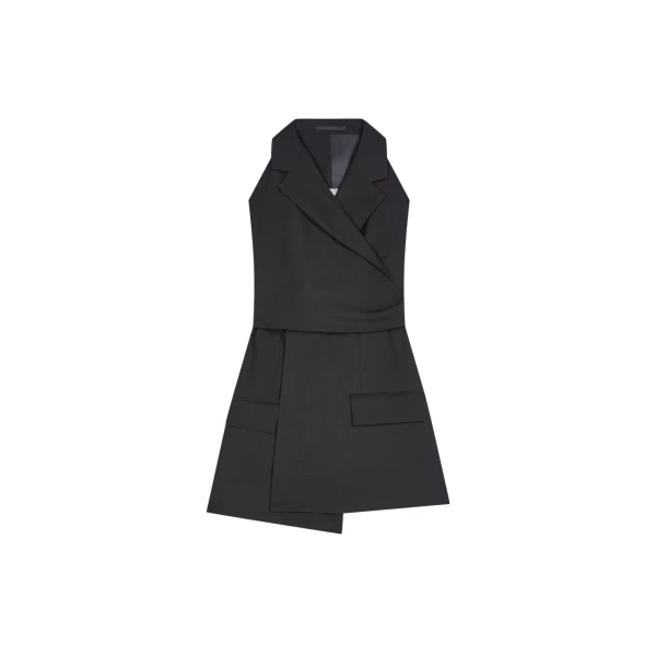 Dries Van Noten Backless wool twill top in Black | Tops | Luxury Shoes 