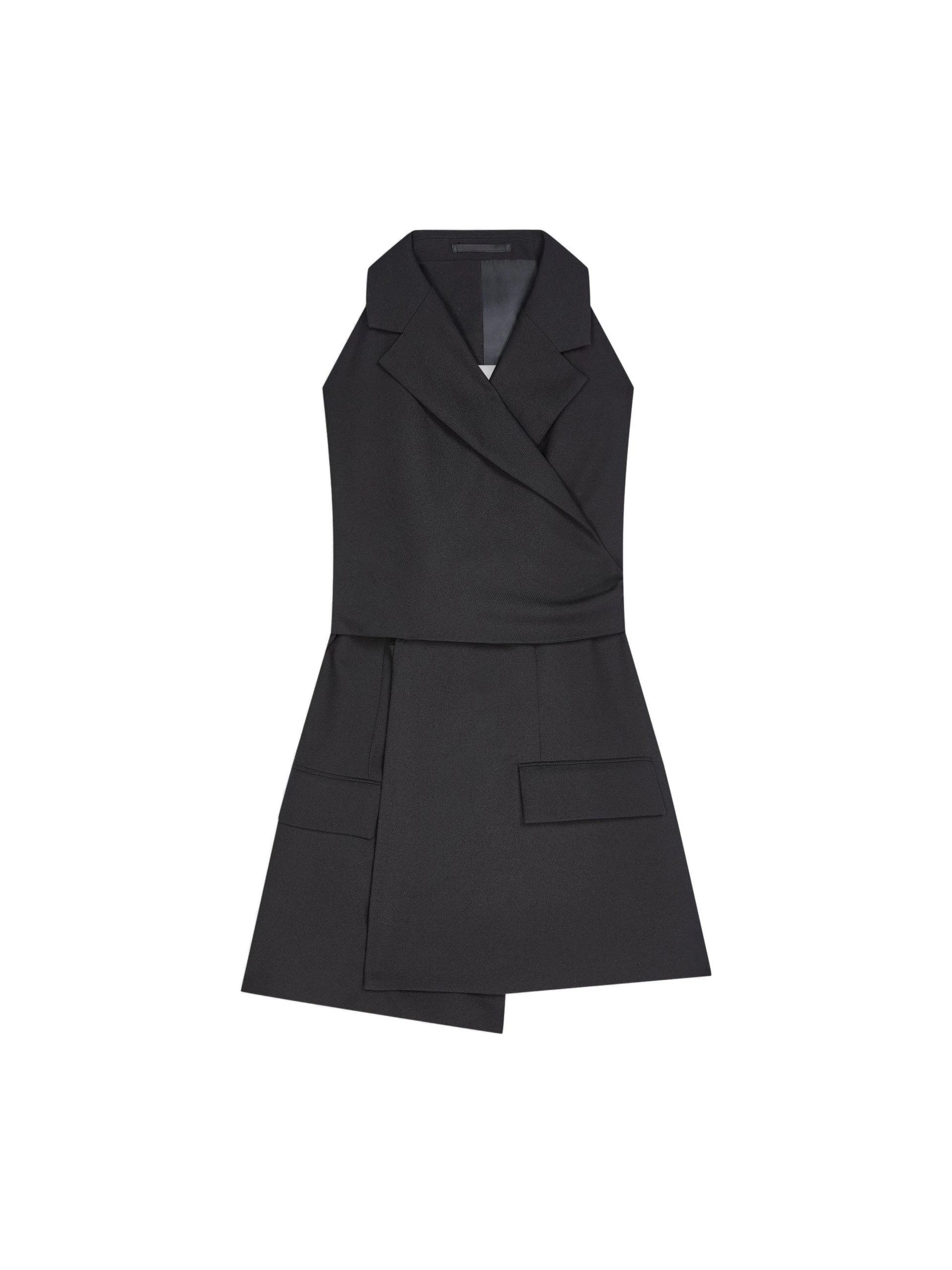 Dries Van Noten Backless wool twill top in Black | Tops | Luxury Shoes Dries Van Noten Backless wool twill top in Black | Tops | Luxury Shoes