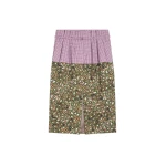Dries Van Noten Belted contrast skirt in Bottle | Skirts | Luxury Shoes 