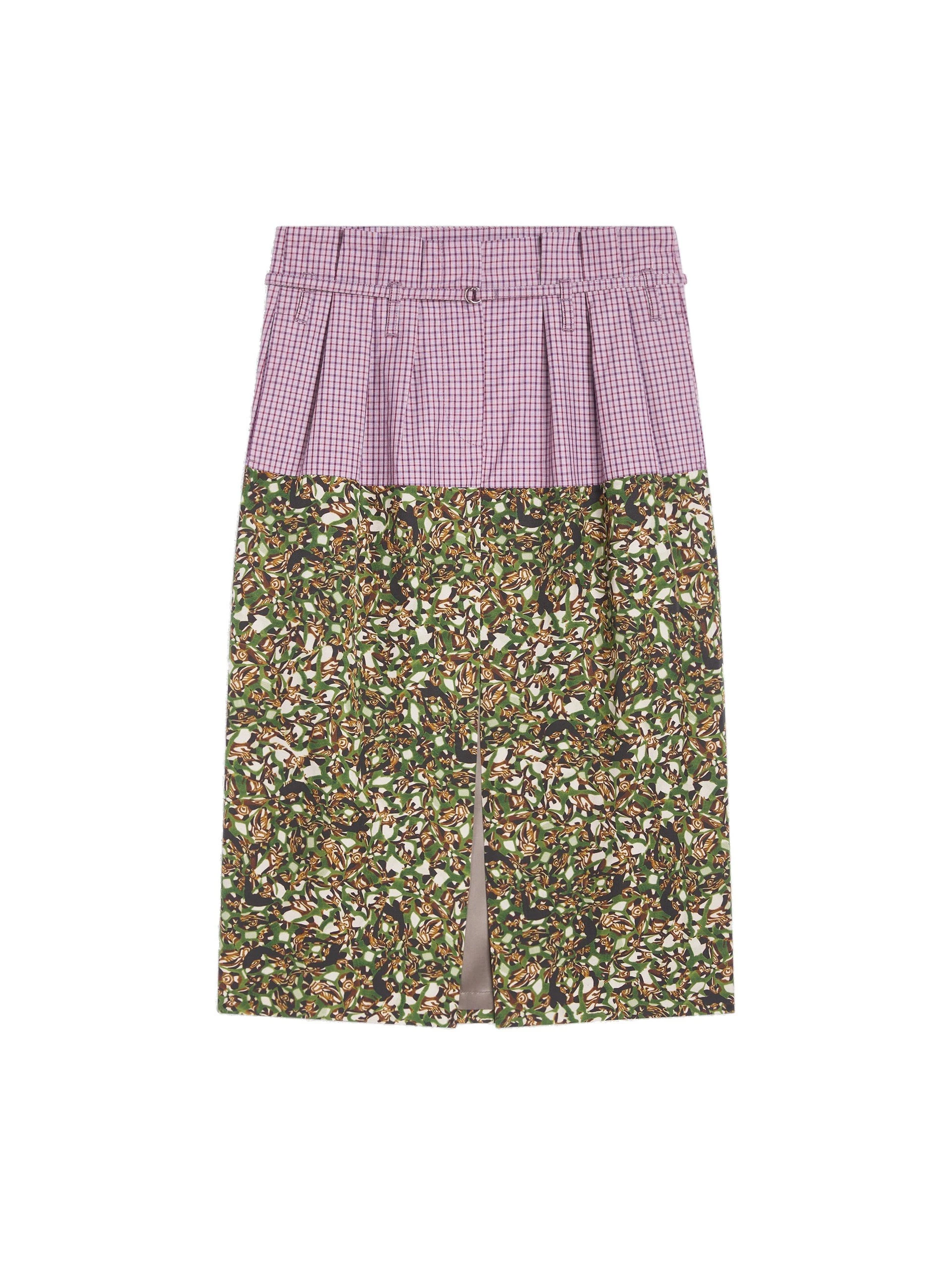Dries Van Noten Belted contrast skirt in Bottle | Skirts | Luxury Shoes Dries Van Noten Belted contrast skirt in Bottle | Skirts | Luxury Shoes
