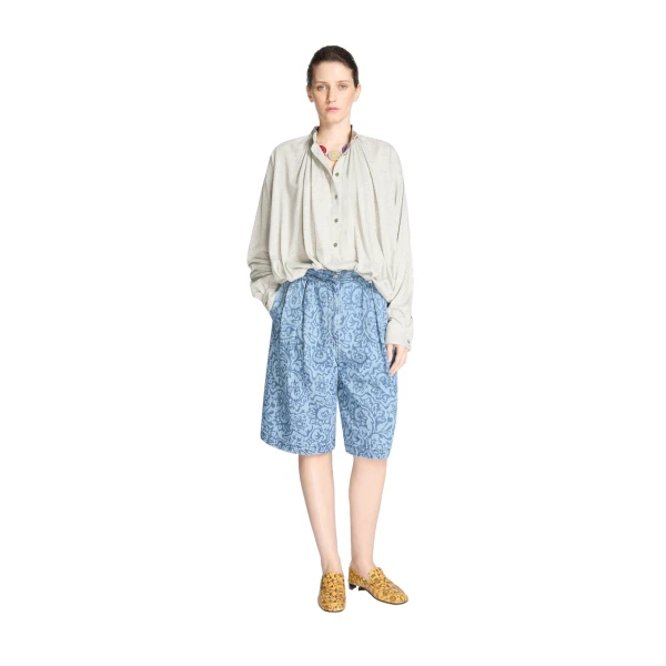 Belted denim shorts in Blue - Image 2