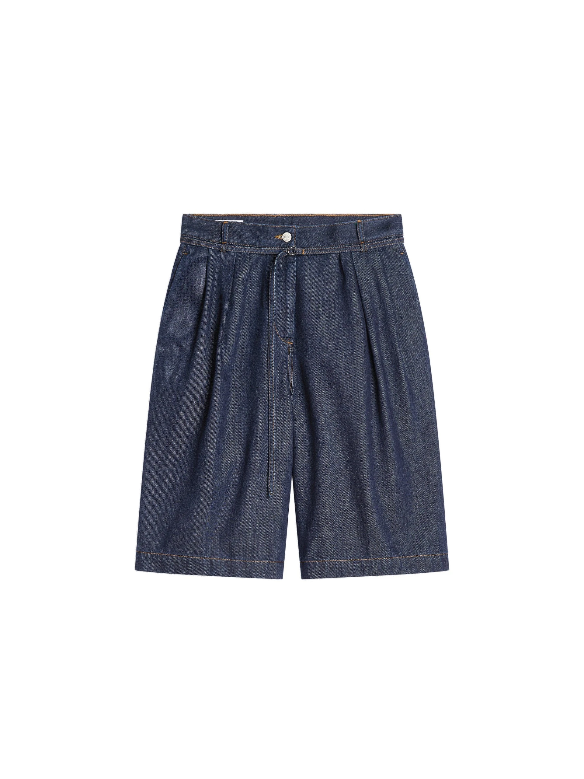 Dries Van Noten Belted denim shorts in Indigo | Shorts | Luxury Shoes Dries Van Noten Belted denim shorts in Indigo | Shorts | Luxury Shoes