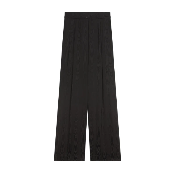 Belted moiré pants in Black