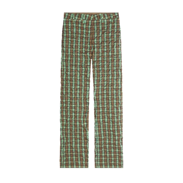 Belted seersucker pants in Khaki