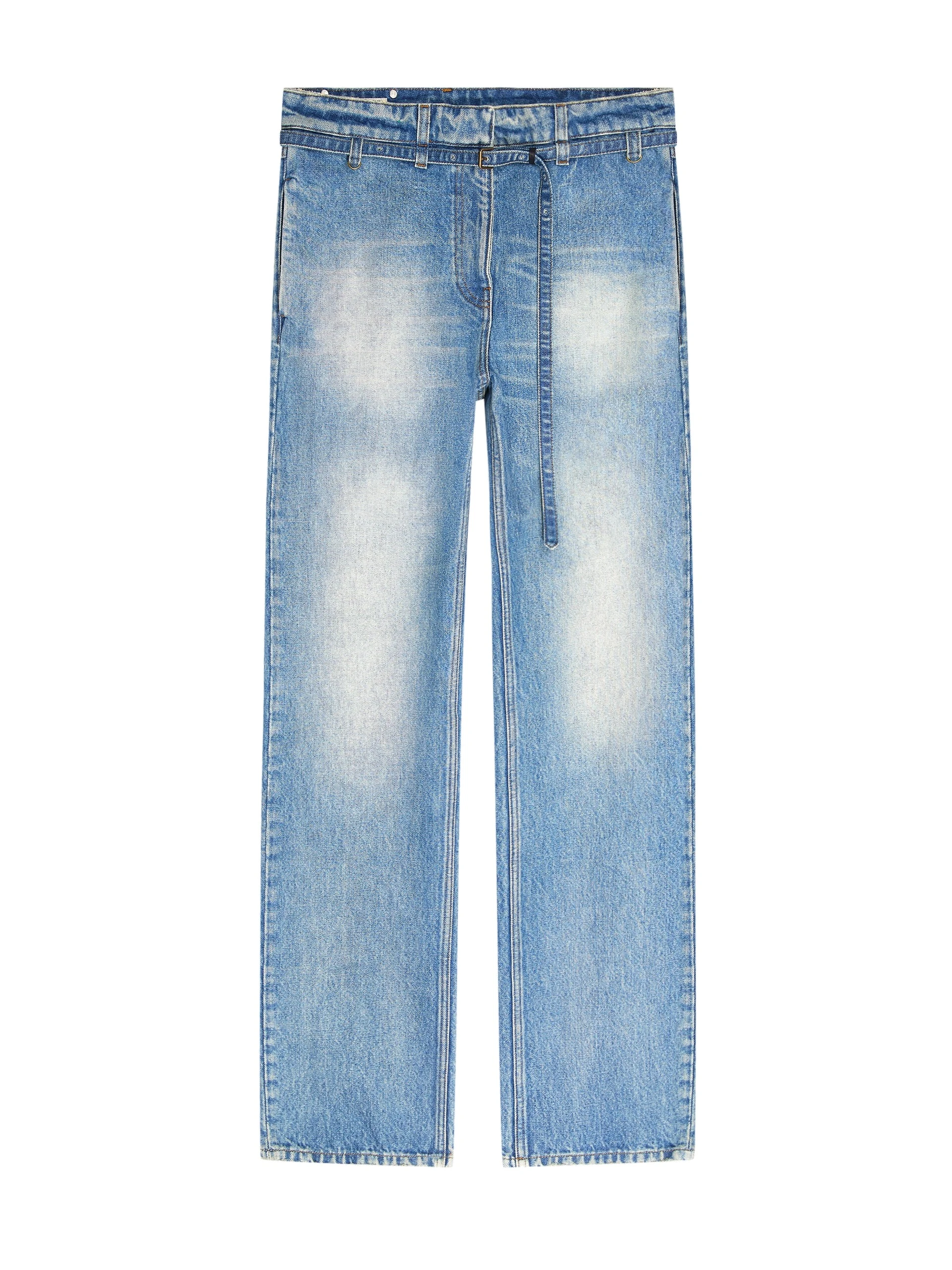 Dries Van Noten Belted straight-leg denim pants in Blue | Pants | Luxury Shoes Dries Van Noten Belted straight-leg denim pants in Blue | Pants | Luxury Shoes